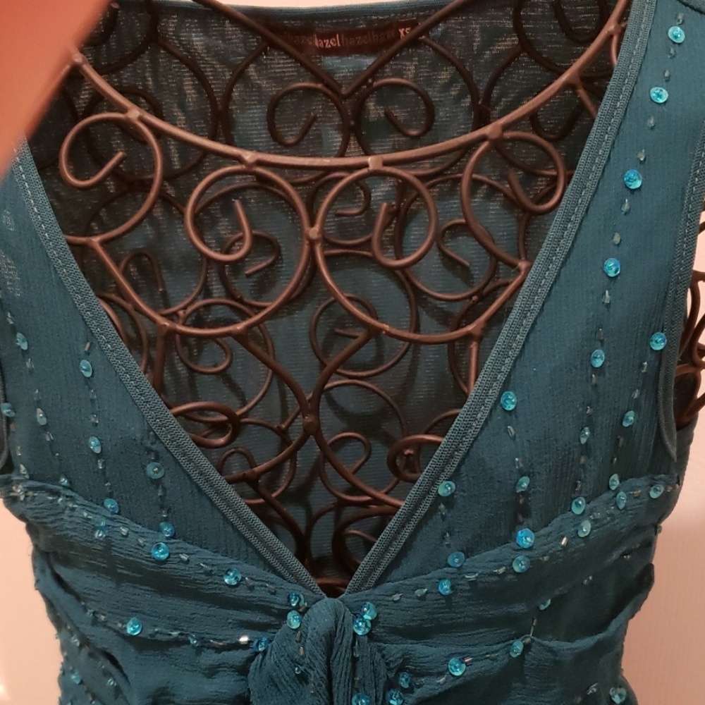 Hazel Emerald Green V-Neck top Sz XS - Picture 3 of 5